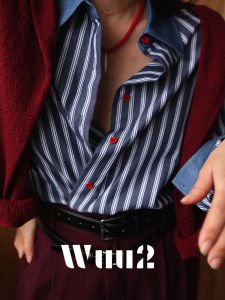 London Old Dream Casual Loose Womens Shirt Denim Patchwork Blue Stripe Design Versatile Comfortable Long Sleeve Polo Collar