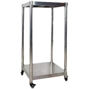 Stainless Steel Kitchen Storage Rack Microwave Oven Rack with Wheels Two Layers No Drilling Required for Countertop Use