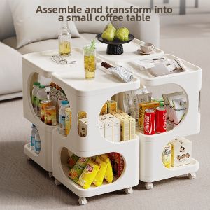 ZHUOLESHI | Luxury Cream Style Living Room Floor Storage Shelf Mobile