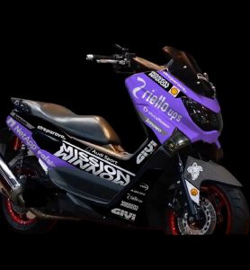 stiker decal nmax old full body motif mission warna putih