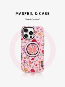 MASFEIL | Vườn bướm thích hợp cho ốp điện thoại di động Apple 17Promax Lo8 điểm tựa từ tính iPhone16Pro set 15ins gió cô gái 14h