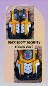Dakkisport security riders vest black yellow reflective safety gear