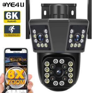 Camera Ngoài Trời WiFi 6K 12MP Với Zoom Quang Học 8X Ba Ống Kính Theo Dõi Chuyển Động AI PTZ Camera Giám Sát An Ninh 4K Chống Nước Chuẩn IP
