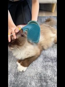 Pet Gloves Cat Dog Grooming Glove Bath Clean Massage Double-Side Comb Hair Removal Brush Sikat Kucing