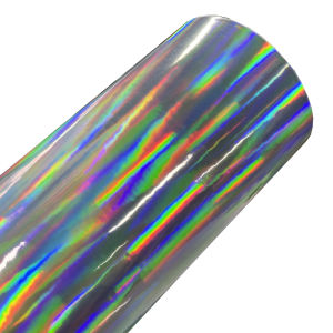 Glossy Rainbow Holographic Silver Chrome Vinyl Wrap Film Air Bubble Free Self Adhesive Decal Roll Automotive Car Wrapping Foil