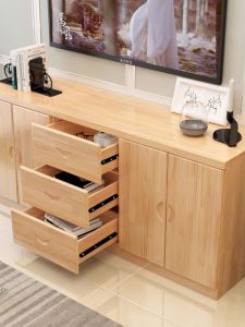 Modern Minimalist Solid Wood TV Cabinet Living Room Bedroom Storage Cabinet New Chinese Style Furniture Home Decor Accessories