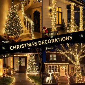 Sunlight 100L String Lights Christmas Lights For Xmas Tree Decor LED Lights Strip Light Battery Operated Xmas Lights Outdoor Waterproof Christmas Lights For Garden Christmas Decorations Xmass Decoration Sale Discounted Christmas Tree Accessories