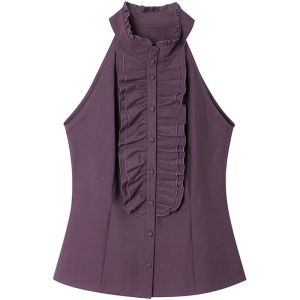 SOLWEIGE | Slimming French Retro Ruffle Shirt