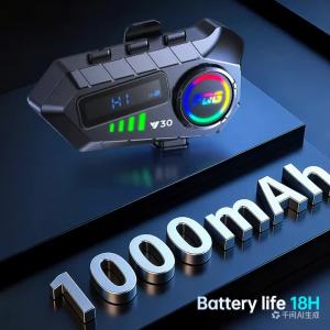 kebidumei | Tai Nghe Bluetooth 6.0 Dành Cho Xe Máy Y30 Dành Cho 2 Người Lái Tai Nghe 1000mAh Điều Khiển Bằng Giọng Nói Hệ Thống Liên Lạc Mũ Bảo Hiểm