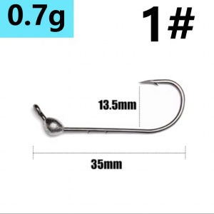 5pieces 0.7g-10g soft worm jig Fishing Tackle Hooks Obtuse angle blood hook for Micro-object auxiliary hook Lure Hook Jig