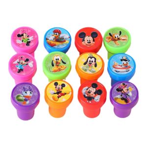 12/36Pcs Mickey Stamp Party Favors Mickey Minnie เมาส์ Seal Stampers สําหรับเด็กวันเกิดแถมของที่ระลึก Baby Shower ของขวัญ