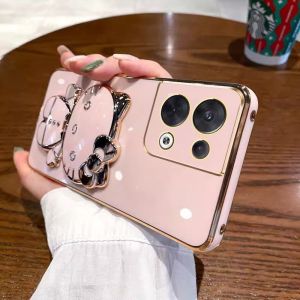 Compatible with the Oppo Reno8 phone case electroplated cat stand makeup mirror Reno7 Pro silicone soft case protective case h260709