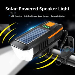 MONLEYTA | High-Intensity Solar Powered Mountain Bike Headlight Rear Light Set For Night Riding Cycling Equipment Ultra Bright Bike Tail Light