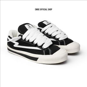 EMOE - BUBBLE-BW Sneakers pria wanita sepatu casual hitam putih elegan shoes karet