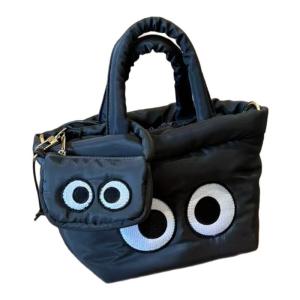 Cute Embroidered Big Eyes Single Shoulder Bag Handbag Bucket Mobile Phone Bag Drawstring Crossbody Bag Versatile Ladies Purse