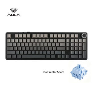 AULA | AULA F99PRO Gaming Mechanical Keyboard 99 Key Three Mode Wireless Hot Swappable Gasket Structure Custom Keyboard with Media Knob