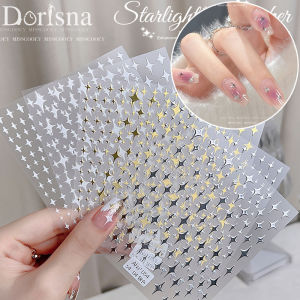 Dorisna Starlight Nail Sticker Stars Nail Stickers Laser Self-adhesive Transfer Decals Thin Foils Nail Art Decoration
