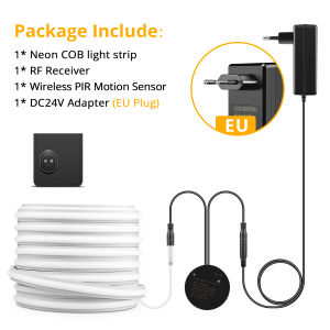 24V COB LED Strip Neon Light With Portable PIR Motion Sensor Switch Real Silicone Tape Smart Night Lamp For Corridor Stair Step