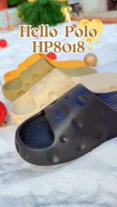 eng "Hello Polo รองเท้าแตะ ส้นหนา 4 ซม รองเท้านิ่มเหมือนเหยียบอึ เบาสบาย กันลื่นรองเท้าแตะใส่ในบ้าน กลางแจ้ง สําหรับผู้หญิง และผู้ชาย เหมาะกับฤดู HP8018W