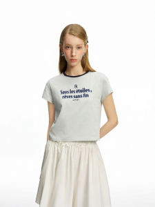 AIVEI | Youthful Letter T-Shirt Short Sleeves