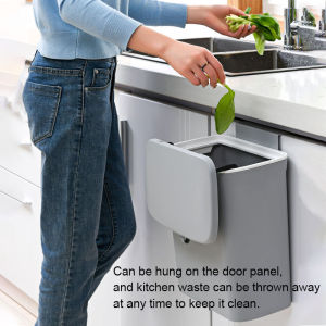 Kitchen Wall Mounted Trash Can Large Capacity Flip Cover Cabinet Door Hanging Waste Storage Bin Home Room Toilet Garbage Bin