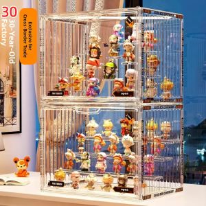 Modern Minimalist Cotton Plush Doll Storage Box Toy Display Case PVC Material Dustproof Transparent Design Lobbie Display Cabinet