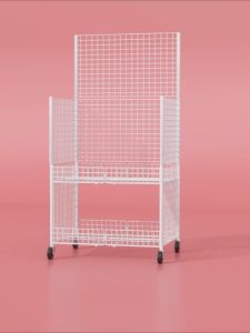 Mobile Folding Stall Cart Supermarket Shelf Snack Rack Grocery Promotion Display Rack Shopping Cart Kitchen Rack Organize Night Market Floor Stall Cart with Wheels Food Cart for Convenience Store Super Load Bearing