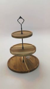 ชั้นวางเค้ก 3 ชั้น ฐานไม้  10/20/26 ซม.  ZB-2026