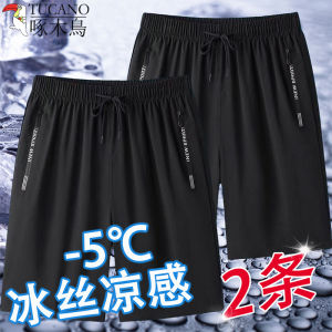 Quần Short Thể Thao Nam Rộng Rãi Co Giãn Mùa Hè Bằng Vải Lụa Băng Mỏng Năm Điểm Quần Dài Thường Ngày Thoáng Khí Thoải Mái