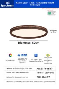 Retro Walnut Wood Grain Eyeprotection Ceiling Light