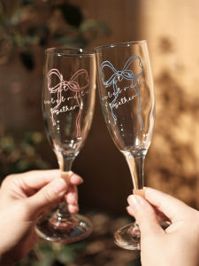 Original Butterfly Knot Glass Champagne Cup Red Wine Cup Sweet Wine Cup Home Atmosphere High Foot Cup Wedding Gift