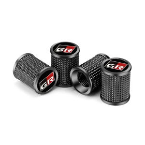 For Gr Sport C-Hr Rav4 Avensis Prado Prius Auto For Gr 4pcs/Set Car Aluminum Alloy Wheel Hub Valve Core Cover Black Sliver