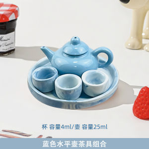 Bộ Gốm Sứ Trà Mini Cho Trẻ Em Bộ Đồ Chơi Giả Lập Có Thể Uống Nước Bộ Dụng Cụ Trà Nghệ Thuật Bằng Gốm Sứ Nhiều Màu Xanh Tím Hồng