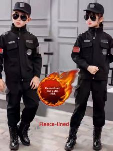 REDAIJINGLING | Winter Insulated Police Officer Costume for Boys