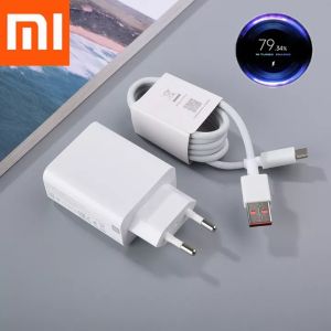 Original Xiaomi Charger 33W 67W MAX Super Fast Charge Adapter With 6A USB A to Type C USB Cable For Poco F3 Poco X3 Pro Redmi Note 10 11 Pro Mi 11T Pro 9 SE 9T Pro