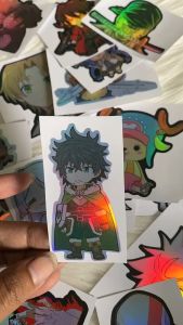 Stiker Hologram Naofumi tate no yuusha ukuran 8 cm