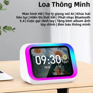 Đồng Hồ Báo Thức Thông Minh Loa Bluetooth Có Màn Hình Hiển Thị Thời Tiết Và Đèn Ngủ Máy Nghe Nhạc Kỹ Thuật Số Máy Nghe Nhạc Kỹ Thuật Số Khung Ảnh Phong Cách Hiện Đại Hình Học