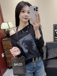 Áo Thun Tay Dài Ôm Vừa Vặn Phong Cách Hàn Quốc Mùa Hè Thời Trang Chống Nắng Hở Vai Một Bên Vai Mỏng Thời Trang Cho Nữ