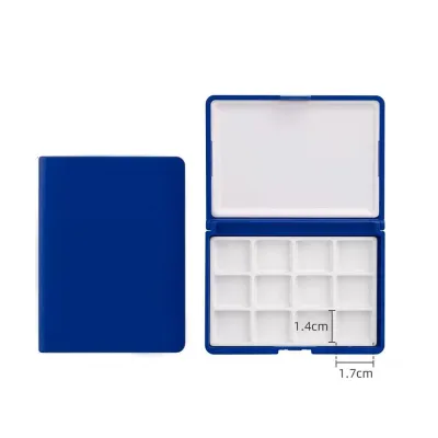 12-Compartment Mini Watercolor Palette with Lid Travel-Sized Palette Paint Dispenser Storage Box (Paints Not Included).