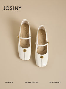Josiny | White Camellia Decoration Mary Jane Pumps Medium Heel