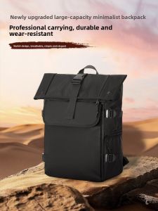 Business Commuter Backpack Mens Double Shoulder Travel Laptop Bag 14 Inch 16 Inch Mens Traveling Bookbag Modern Neutral Style