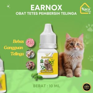 Earnox Obat Telinga Kucing Nox Obat Tetes Telinga Pet Mencegah Bakteri Jamur Radang Luka Telinga