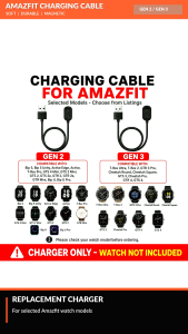USB Charger For Amazfit Charger GTS 4 3 2e Mini GTR 4 3 2 Pro GTR Mini Bip 5 3 Pro Bip U Pro Active CHEETAH PRO