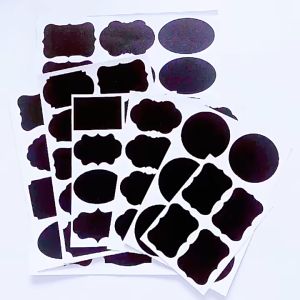 120pcs Stiker Label Blackboard Papan Tulis Removable Anti Air Label Stiker Hitam Chalkboard Label Stickers