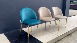 Stella Velvet Dining Chair / Modern Luxury Makeup Gold Chair - FRM0234