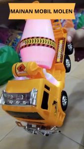 Mainan Mobil Konstruksi Sement  Mixer berlampu dan suara New