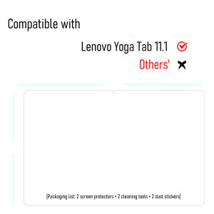 For Lenovo Yoga Tab 11.1 Tempered Glass Film Screen Protector On Lenovo Tablet YOGA Tab 11.1-inch Anti Scratch HD Cover 2-Pack