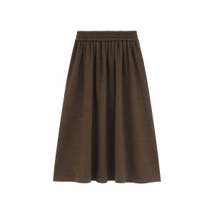 Elastic Waist High Waisted Leisure A-line Skirt