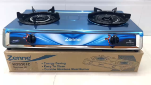 BẾP GAS ĐÔI ZENNE KGS 301-C NHẬP KHẨU MALAYSIA – MẶT BẾP INOX - 1 ĐẦU HÂM - NGỌN LỬA MẠNH VÀ HỘI TỤ - TIẾT KIỆM GAS
