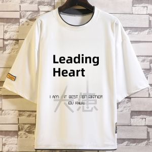 Creative Printed Short Sleeve T-Shirt Mens Casual Workwear Summer Fashionable Ice Silk round Neck Cartoon Theme Leisure Tee
